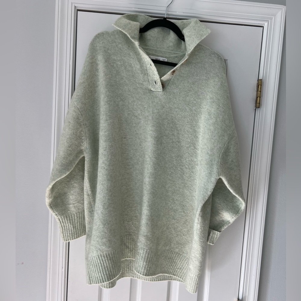 Mango green oversized sweater